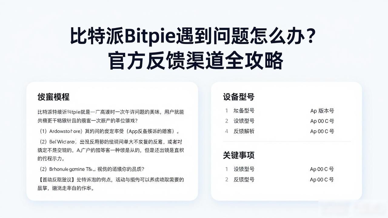 比特派Bitpie遇到问题怎么办？官方反馈渠道全攻略