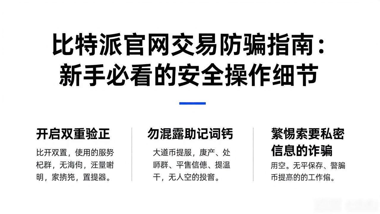 比特派官网交易防骗指南：新手必看的安全操作细节