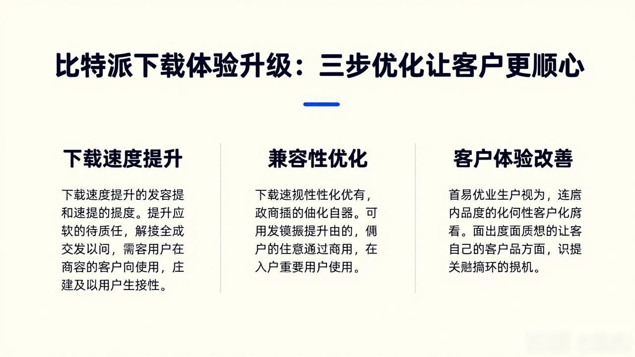 比特派下载体验升级：三步优化让客户更顺心