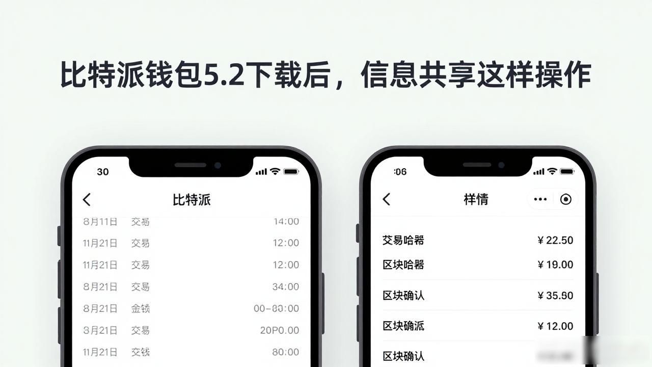 比特派钱包5.2下载后，信息共享这样操作